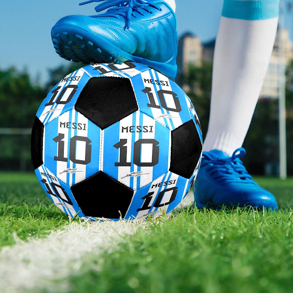 1 pz Pallone da Calcio Lionel Messi Taglia 5 Pallone da Calcetto Indoor Moda Colorato Gioco in Giardino - Ottimo Regalo per Appassionati di Sport HE42