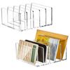 1pc 5 Grids Vertical File Organizer, Acrylic Desktop Organizer, Laptop Stand - Can Hold Up To 5 Laptops, Tablets and Smartphones