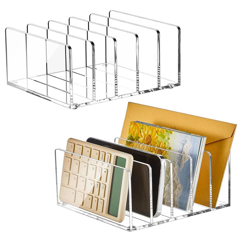5 Grids Office Document Transparent Acrylic Student Book Rack Plastic Record Rack Desktop Eye Shadow Palette Powder Storage Box