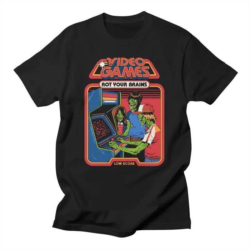 Vintage Tshirt Horror Alien Are Tshirt Men We Here Yet Funny Death Demon Harajuku Men Tee 90 Evil Graphic Camisetas Ropa Hombre