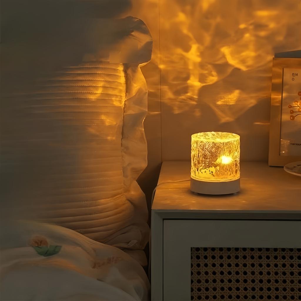 Single Color Warm Light Static Simulation Flame USB Lamp | Warm Light Night Light | Crystal Lamp | USB Plug-in Use | Smart Lamp | Projection Lamp