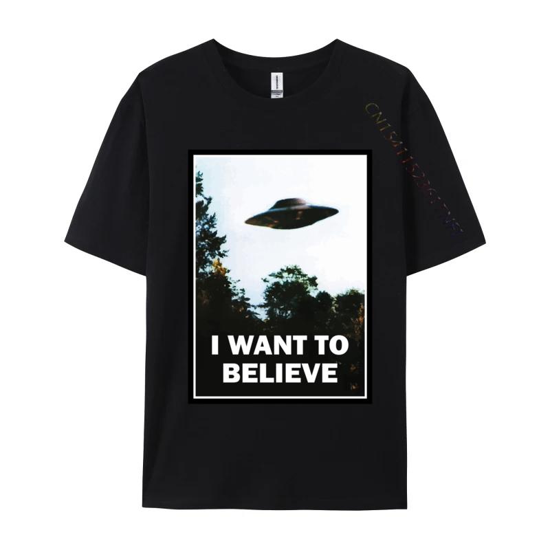 Unisex New TShirts We Want To Believe TShirt High Quality Autumn Cotton Tees Top TShirts Fall Drop Shipping