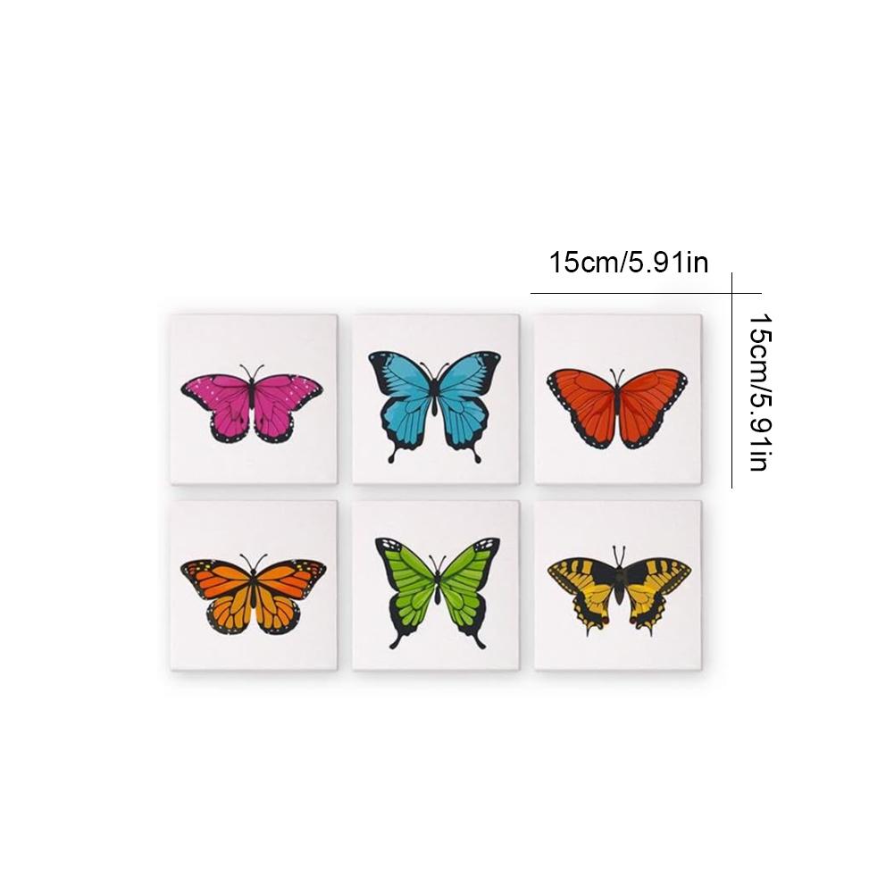 6 Pack Children DIY Paints by Number Kits with Brush and Acrylic Paints DIY Acrylic Oil Painting Color by Numbers Kit for Adults
