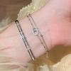 New Silver Geometric Bracelet Women's Best Friend Bracelet Light Luxury Double Layer Circle Bracelet Exquisite Handicraft