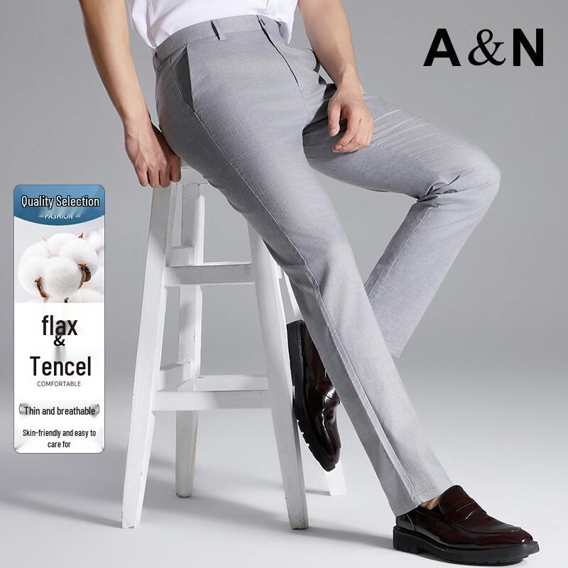 

Men s Tencel-Linen Blend Straight Casual Pants 33