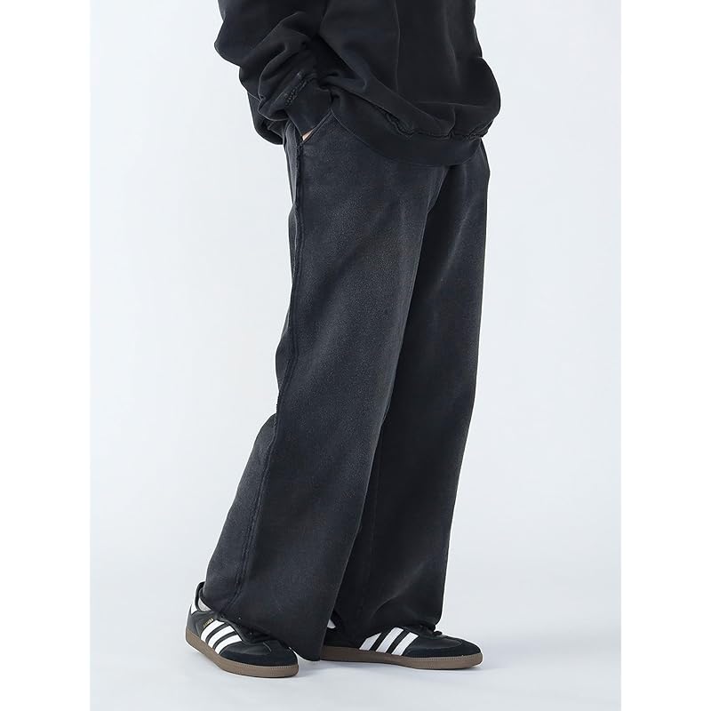 [Beams Heart] Pants GMS Wide Straight Cotton Urake Men's BLACK L