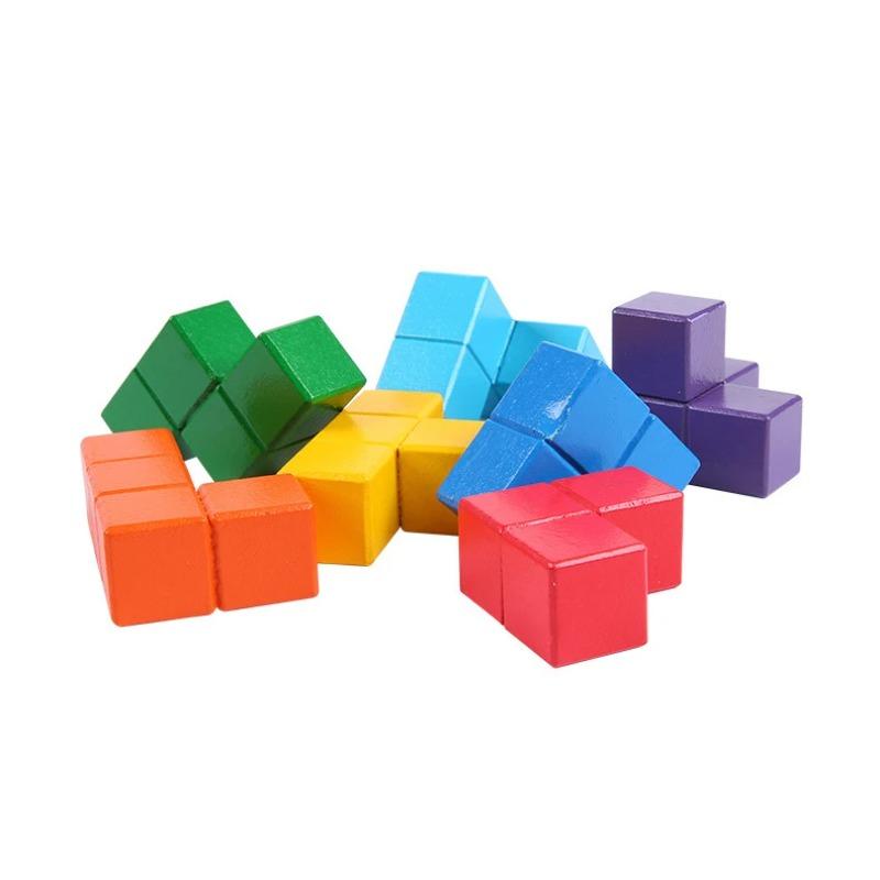 NEW 3D Wooden Soma Cube Toys Children Early Educational Building Block Montessori Puzzle Games Toys Brain Storm Game Sensory Toy