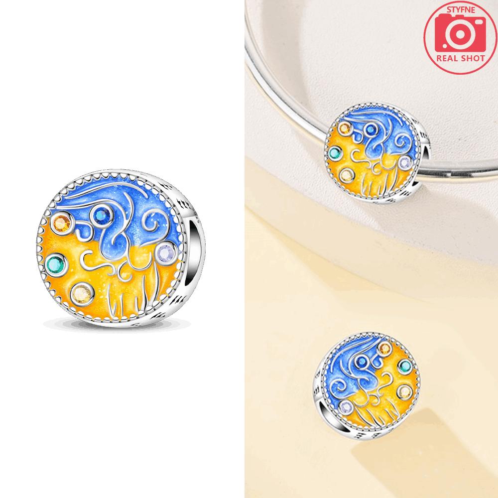 

Original Copper Dreamy Pink Colorful Bead Magic Mushroom Sun Moon Angel Pendant Beads Fit Bracelet Women Jewelry Diy Gift