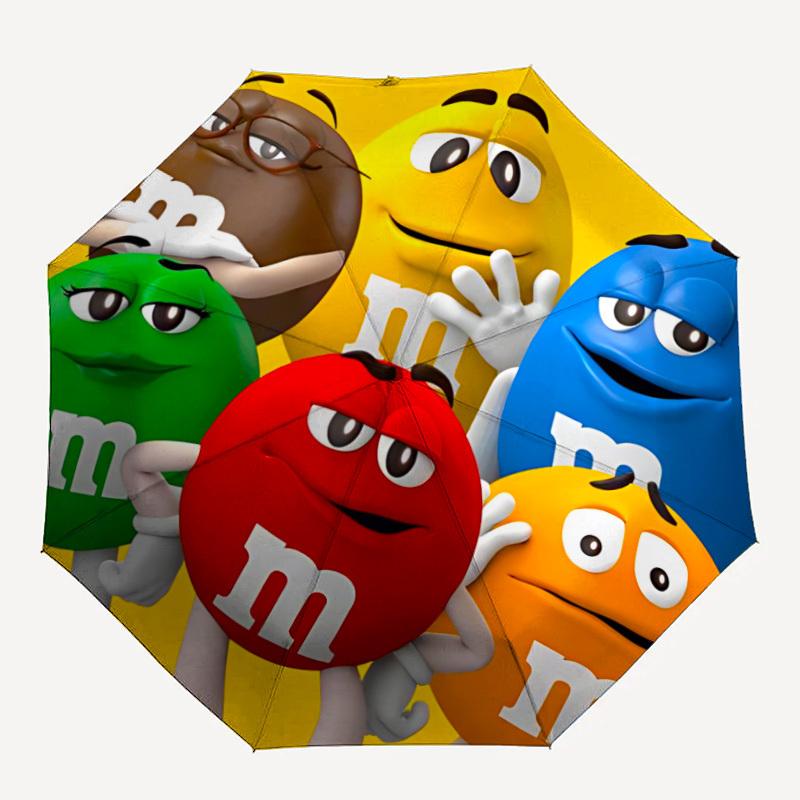 

1PC M&M s, Chocolate Candies Print Umbrella, Featuring Automatic Folding, And Shielding. This Sturdy And Durable Umbrella with Eight Ribs Is Convenien