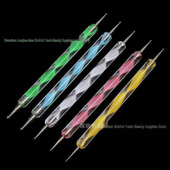 5-Piece Double-Ended Crystal Spiral Dotting Nail Art Set