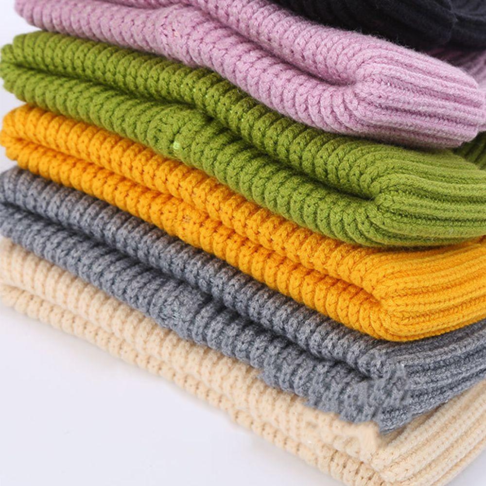 Bonnet Hat Solid Color Women Skullcap Knitted Brimless Hat Korean Style Beanie Hats Men Docker Cap