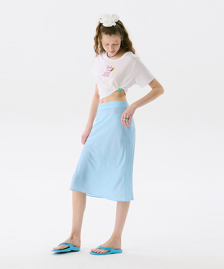 Jun Jun Space Midi Flare Skirt_Light Blue