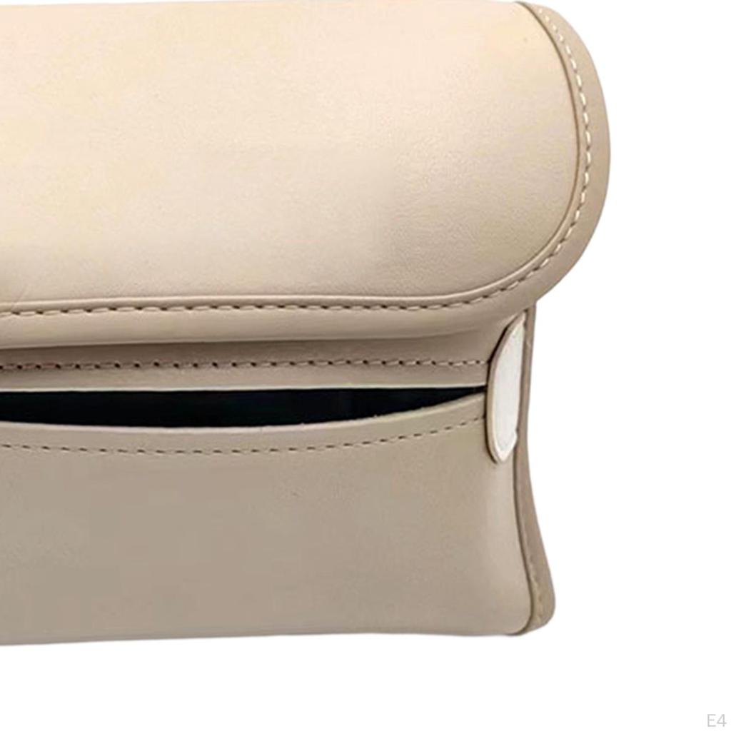 Car Tissue Box Holder Seat Back Organizer Storage, PU Leather ,Universal ,Center