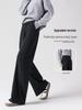 Women's Wool Wide-Leg Pants, Brown Herringbone, Slimming & Comfortable, Skin-Friendly, 2025 Autumn/Winter Collection