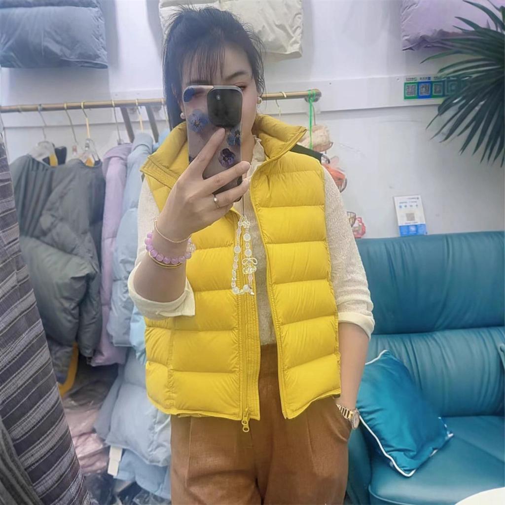 New ribs down vest women's thickened loose stand-up collar white duck down fashion vest tide