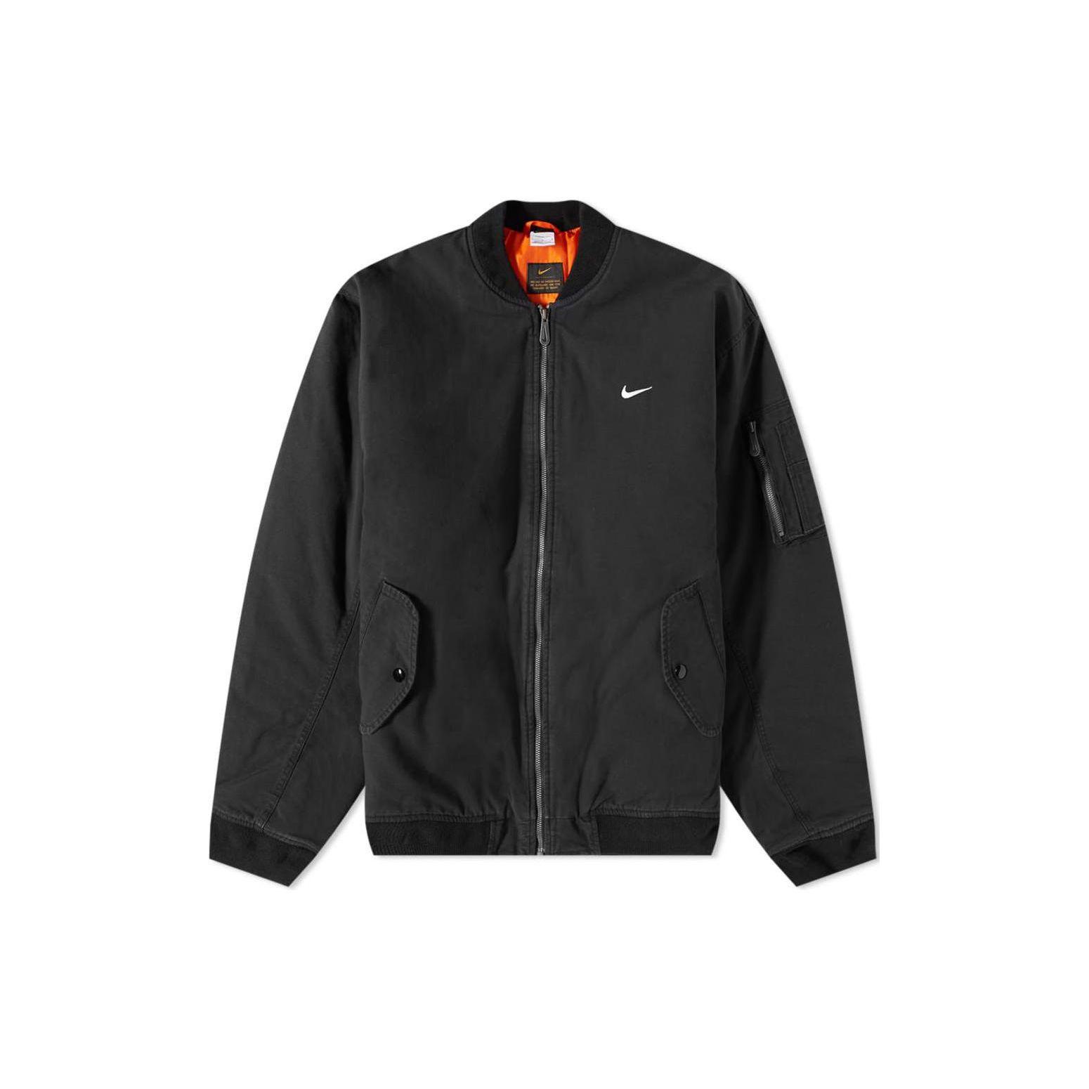 

Nike Life Woven Flight Jacket Black/White Unisex Streetwear DX0680-010 XS
