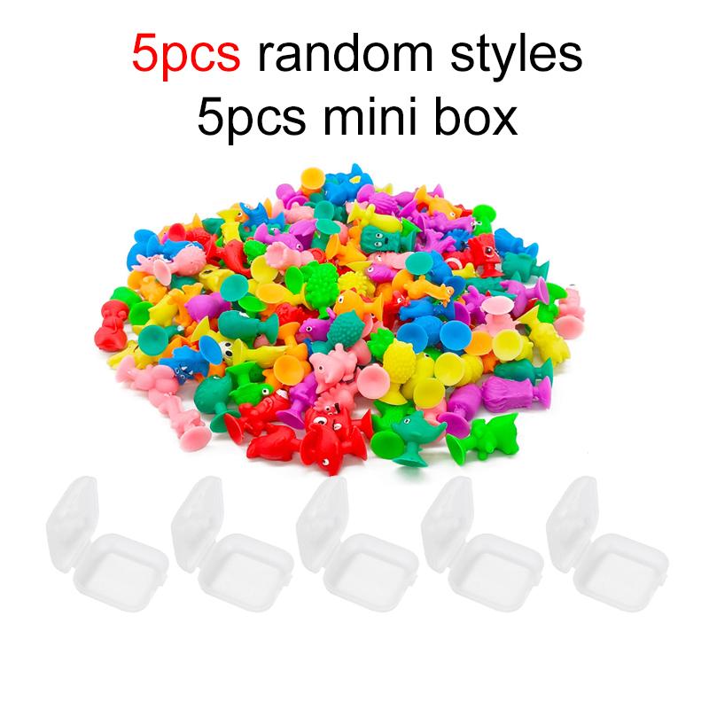 

5/10pcs Mini Suction Cup Doll with Box Silicone Children Funny Toys Colorful Cute Cartoon Monsters Adsorbed on the Desktop TMZ random style