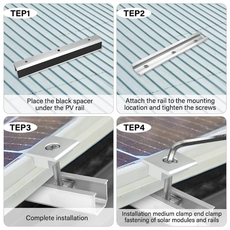 6Pcs Sturdy Aluminum Alloy Solars Panel Mounting Brackets Accessory With Various Roof Types and Marine Applications