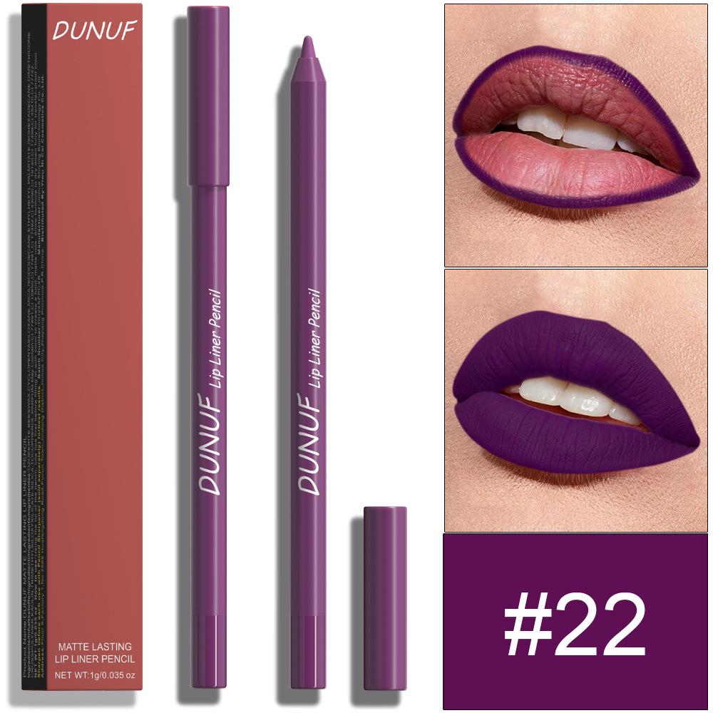 DUNUF 24-Color Waterproof Long-lasting Foam Lip Liner Set