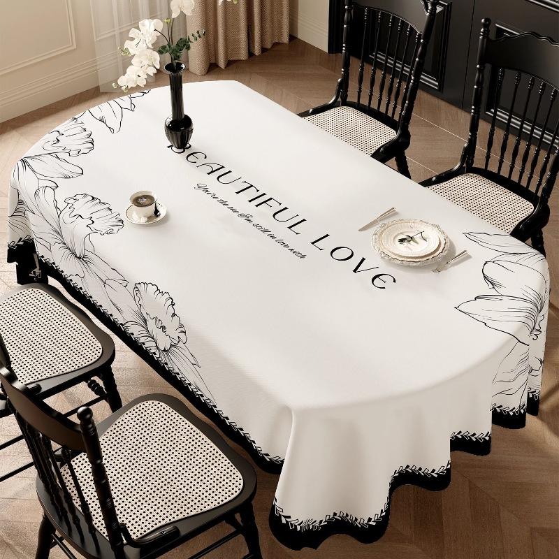 European Retro Minimalist Tables Pad PVC Rectangular Luxury Tablecloth Oil Resistant Wear Resistant Easy To Maintain Desk Mat
