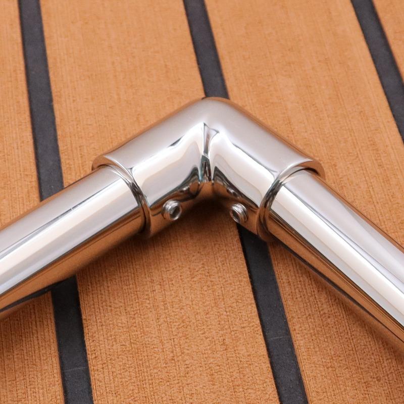 4PCS 2 Way Boat Hand Rail Fitting 22MM/25mm/30mm/32mm Stainless Steel 90 Degree Elbow Pipe Connector for Marine Yacht Boat Accessories