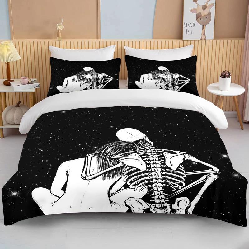 10 sizes Sexy Beauty Skeleton Girl Christmas gift king size double bed bedding set microfiber or polyester duvet cover set