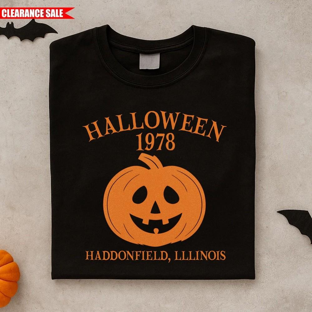 Хэллоуин 1978 Футболка с принтом Смешная Тыква Хоррор Подарок на Хэллоуин Топ с круглым вырезом S