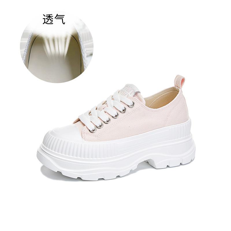 Foam sole canvas shoes 2025 autumn new shoes women's shoes versatile fashion platform shoes casual heightening board shoes women