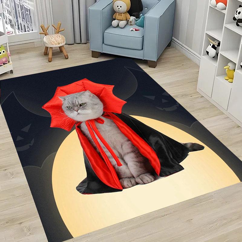 3D Printing Cat Large Area Carpets for Home Living Room  Children's Bedroom Sofa Doormat Kitchen Floor Rugs Anti-slip Decor Gift