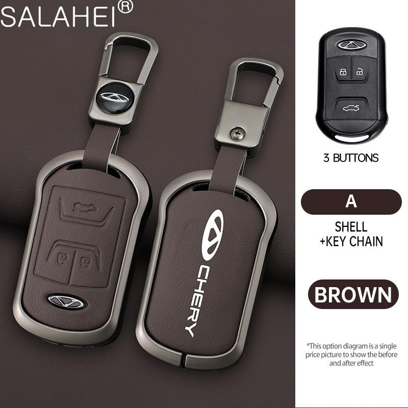 Zinc Alloy Car Key Case Cover Shell Holder Fob For Chery Tiggo 3 4 5txs Tiggo 7 8 5X Arrizo 5 2019 2020 2021 Protector Accessory LL2