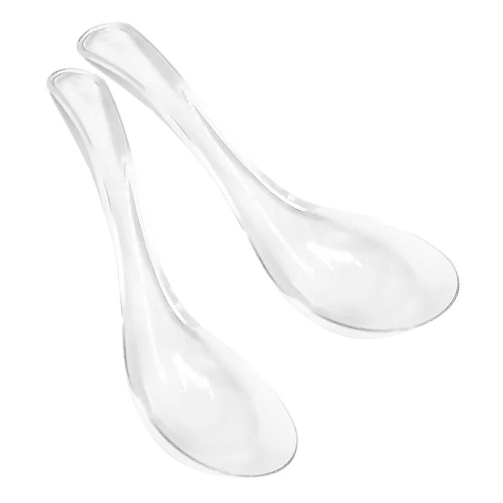 Transparent Condiment Spoons Exquisite Dessert Teaspoons Crystal Glass Spoon  Hotel