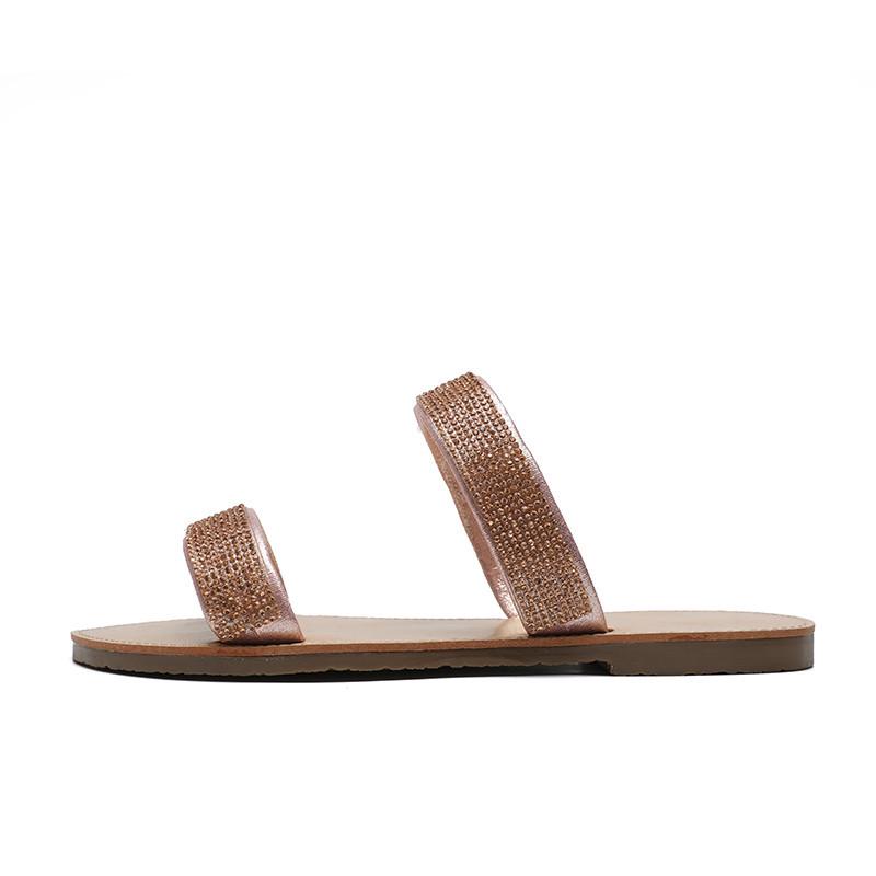 Dámské sandály Módní římské ploché pantofle Neformální plážová halová a venkovní obuv