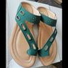 New toe slippers hollow splicing flat bottom casual 414243 large size sandals