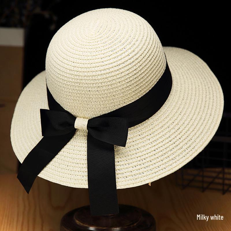 Women's Foldable Summer Beach Hat - Large Brim, Anti-UV, Floral Straw Sun Protection Hat