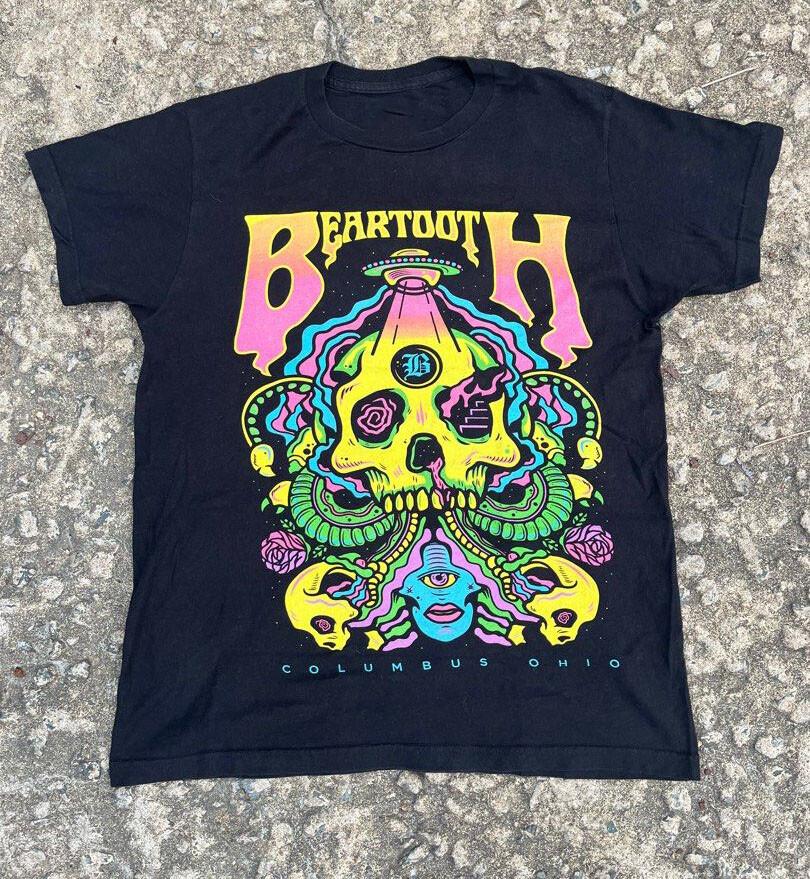 Vtg Beartooth Band Columbus Ohio Cotton Black Shirt For Men All Size CM134 Unisex T-Shirt XL