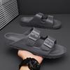 2025 New Men's Outdoor Beach Sandals Non-Slip Double Buckle Strap Comfortable Summer Slides for Casual Walking Water Activities
