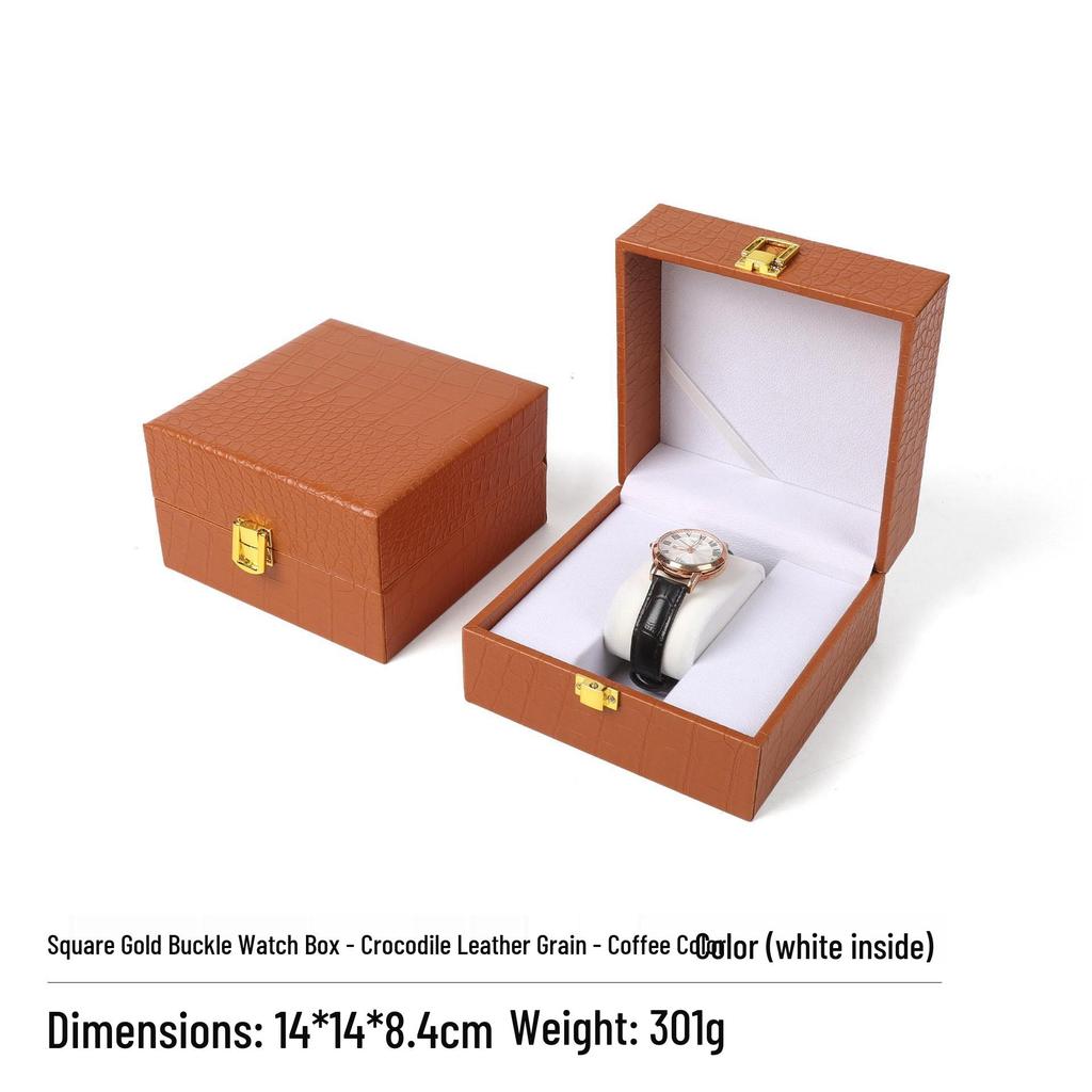 Frosted PU Flip-Top Watch and Jewelry Storage Box