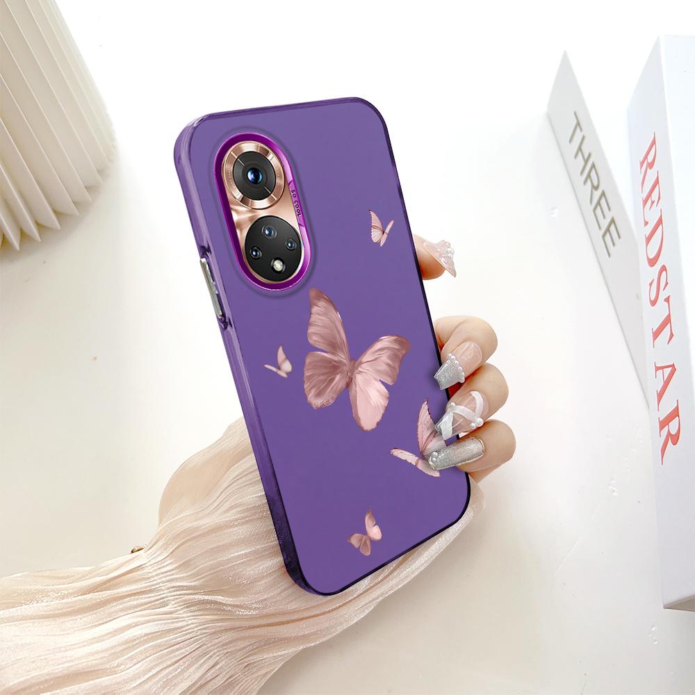 

Раскрашенный узор, разноцветный, серебристый, двусторонний твердый корпус, противоударный противоударный чехол для телефона для Huawei Honor Infinix Tecno iPhone Tecno Camon 20 Pro темно-фиолетового