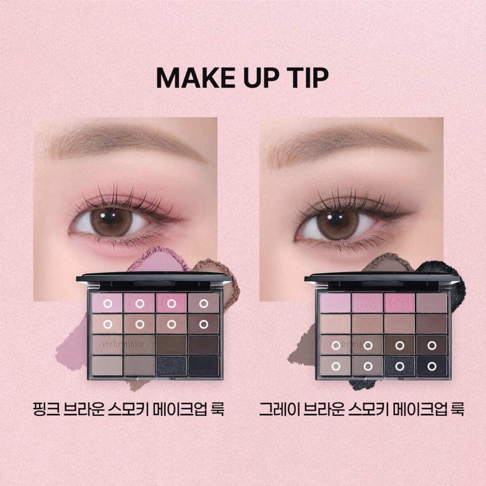 [Hello Kitty Black Edition] WAKEMAKE Soft Blurring Eye Palette 28 Smoky Hush Blurring