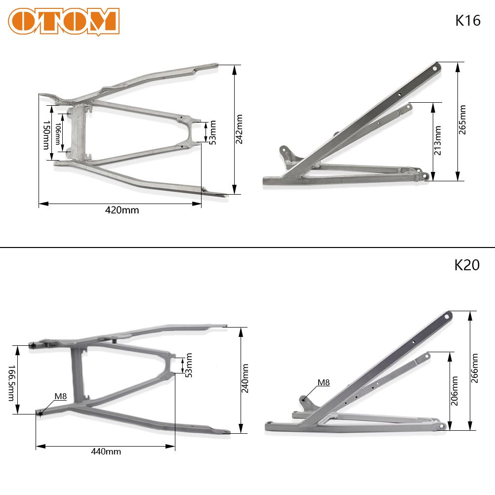 OTOM Motorcycle Subframe Aluminum Alloy Frame For KTM EXC EXC-F SXF XC-F XCF-W 150 250 350 2016-2023 Dirt Bike Rear Seat Stay