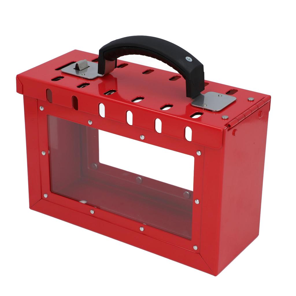 Safety Group Padlock Box Clear Portable Lockout Tagout Lock Box with Handle 12 Padlock Capacity for