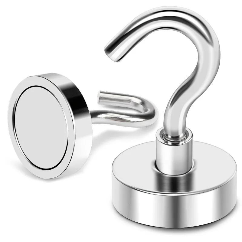 10/1ks Kovový silný magnetický háček Nástěnný magnetický háček pro velké zatížení Úložný háček na oblečení Domácí kuchyně Koupelna