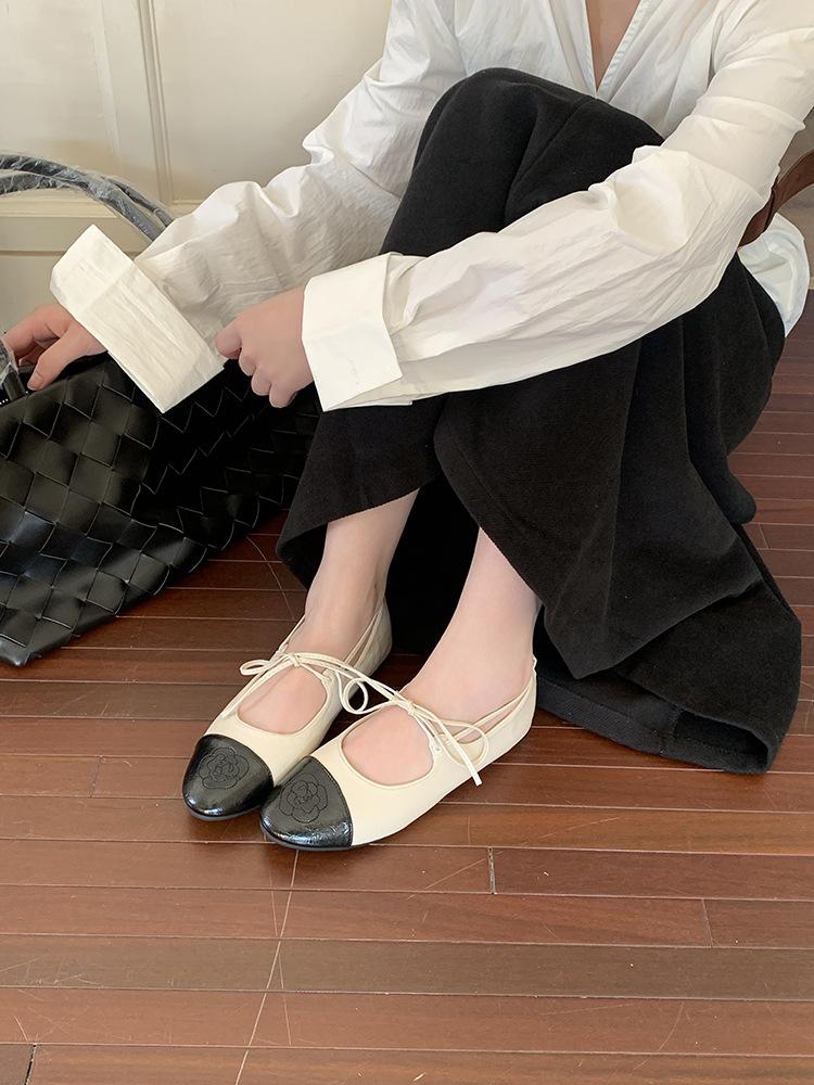 Soft-soled French with skirt fairy style 2025 ballet shoes are versatile and not tired of feet, gentle evening shoes, single shoes, female tide