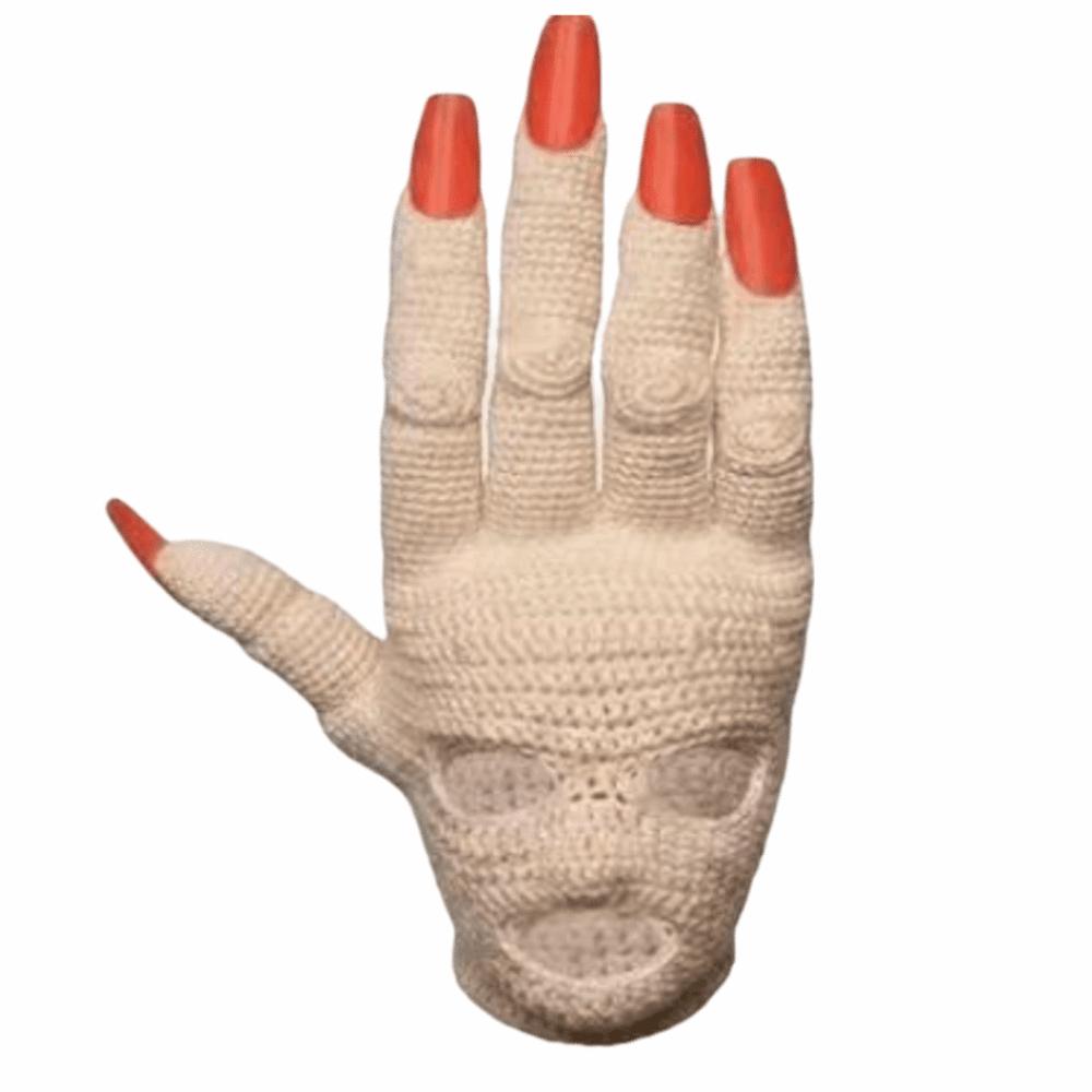 Handmade Crochet Knit Face Mask Crochet Knit Hand Shape Crochet Headgear Party Favors Hood