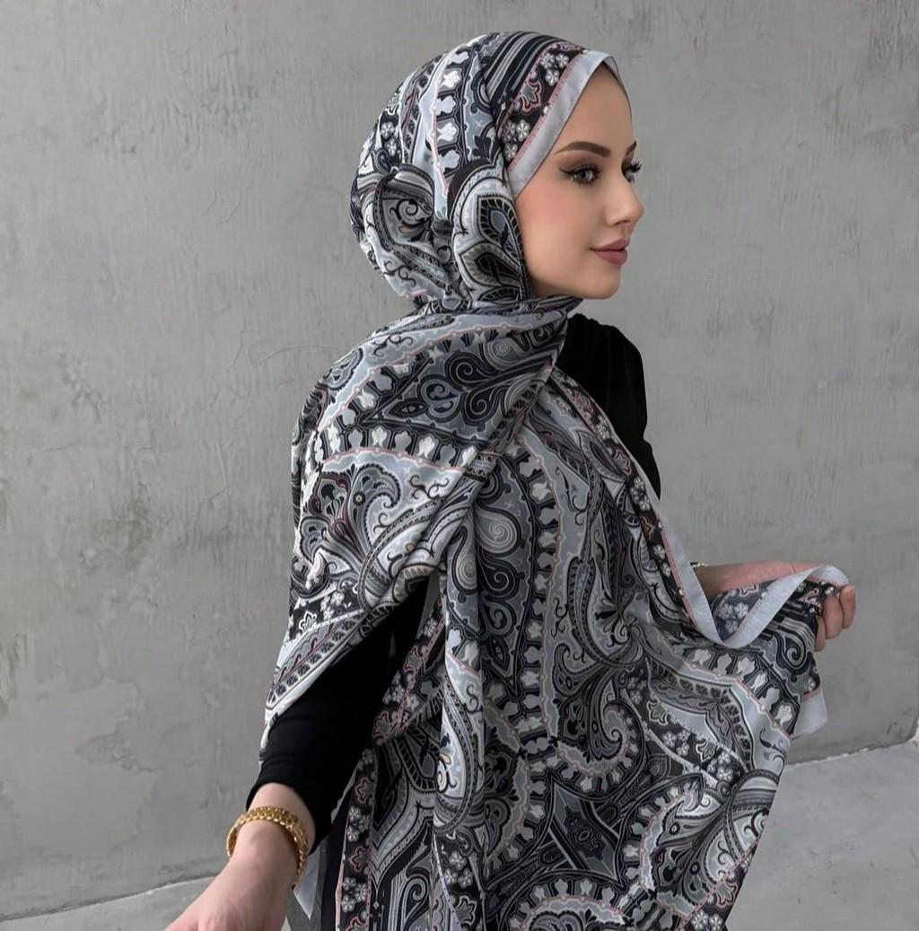 

Floral Print Long Scarf With Wrapping Design For Spring Summer Fashion Accessory Style A