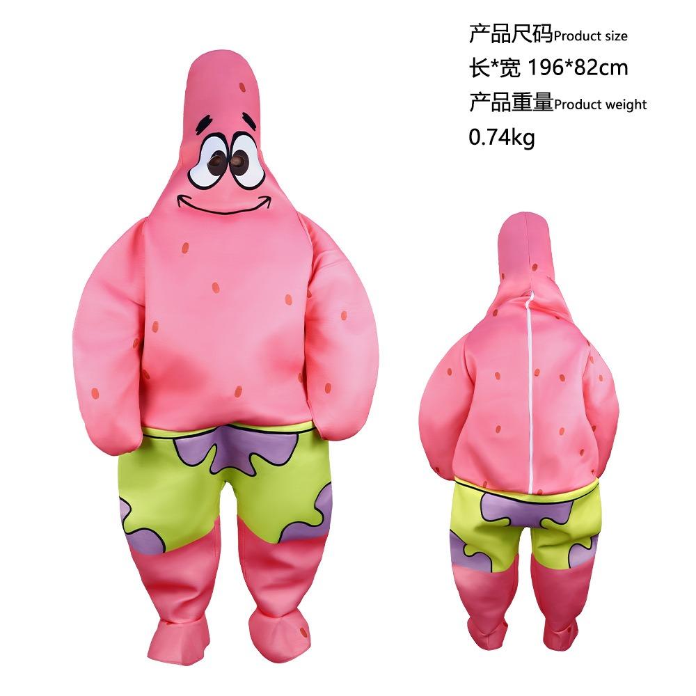 Anime Kreslený Patrick Hvězda Cosplay Kostým Houba Patrickstar Kombinéza pro Ženy Dívky Chlapce Muže Purimová Párty Karnevalový Kostým