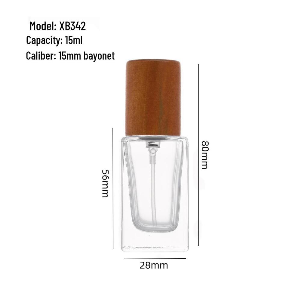 30ml Transparent Square Glass Perfume Bottle with Rounded Corners and Fine Mist Spray