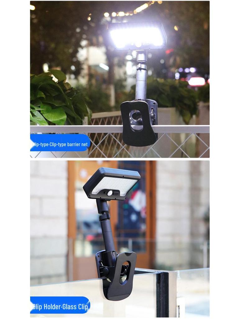 Solar Clip-on Outdoor Courtyard & Villa Wall Lamp for Park and Lawn Lighting