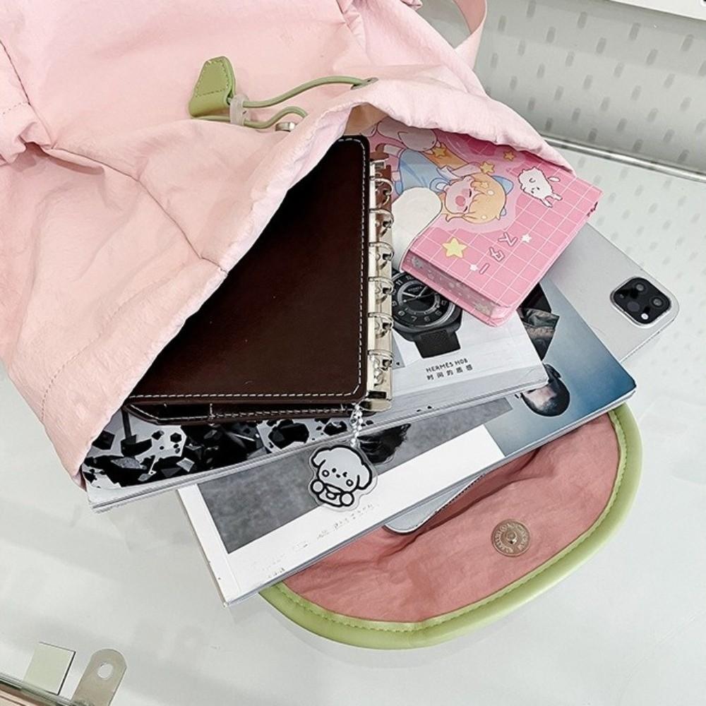 Trendy Dopamine Color Drawstring Backpack Large Capacity Fruit Shoulder Bag Korean Style School Bag Travel