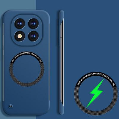 Безрамный тонкий магнитный чехол для телефона Xiaomi Poco F6 Pro X6 Redmi K70E Note 14 Pro 13 однотонный беспроводной зарядный противоударный чехол для MagSafe